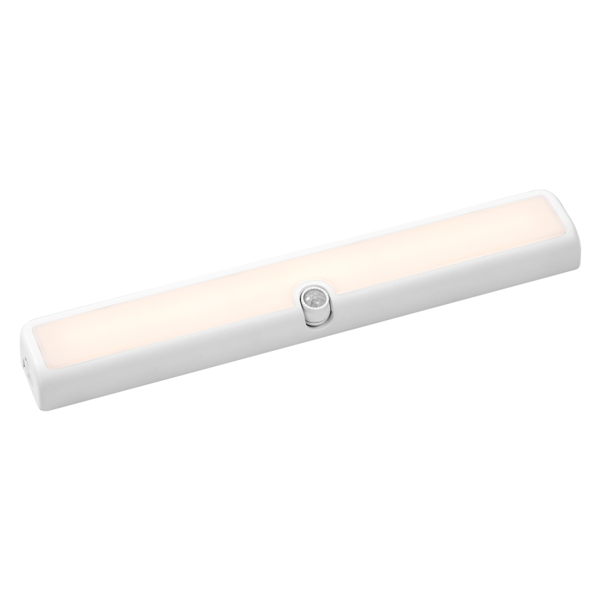 Osram - hämardatav kapialune LED-valgusti liikumis- ja hämarusanduriga LINEAR LED/3,8W/5V/3xAA 3000K 30 cm valge