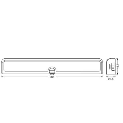 Osram - hämardatav kapialune LED-valgusti liikumis- ja hämarusanduriga LINEAR LED/3,8W/5V/3xAA 3000K 30 cm valge