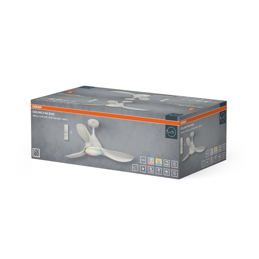 Osram - LED RGB hämardatav laeventilaator NORDES LED/18W/230V 3000-6500K + kaugjuhtimispult