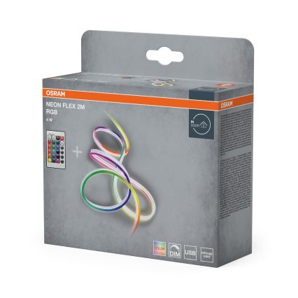 Osram - LED RGBW hämardatav riba NEON FLEX 2m LED/4W/5V + kaugjuhtimispult