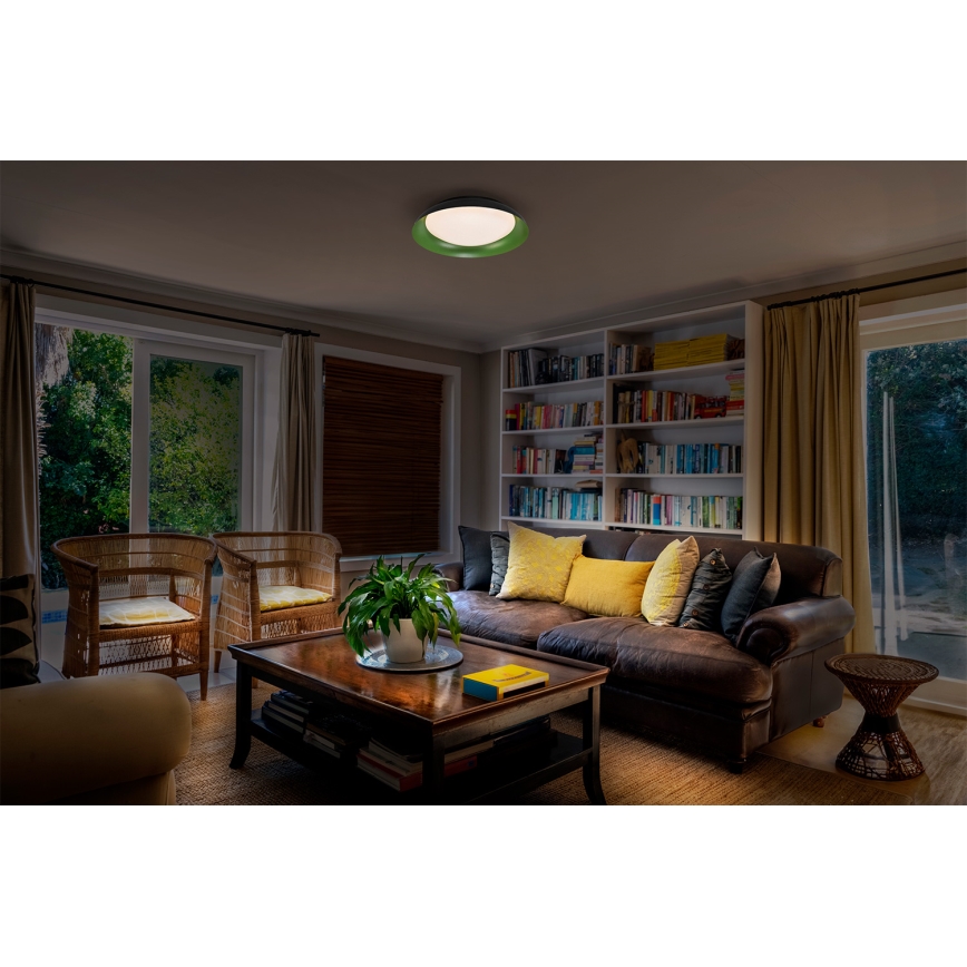 Osram - hämardatav LED-laelamp ORBIS PLATE LED/35W/230V, läbimõõt 43 cm, roheline/must