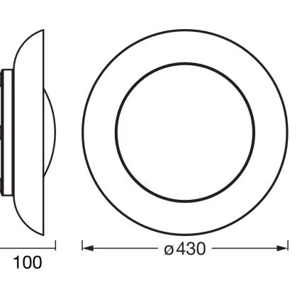 Osram - hämardatav LED-laelamp ORBIS PLATE LED/35W/230V, läbimõõt 43 cm, roheline/must