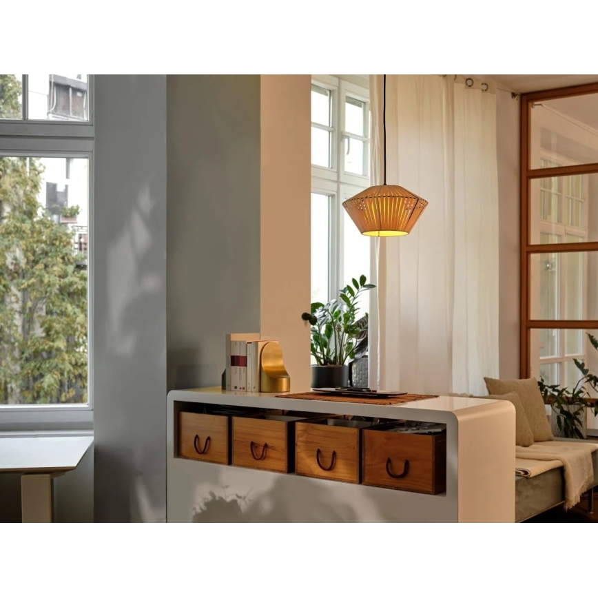 Osram - Kaabliga laelühter DECOR STRIPES 1xE27/10W/230V läbimõõt 30,5 cm beež