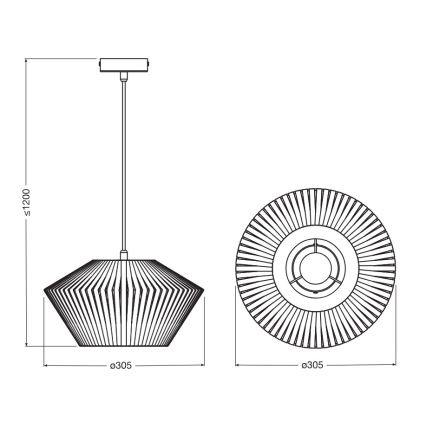 Osram - Kaabliga laelühter DECOR STRIPES 1xE27/10W/230V läbimõõt 30,5 cm beež