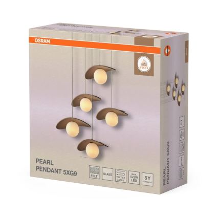 Osram - Kaabliga rippvalgusti DECOR PEARL 5xG9/5W/230V beež