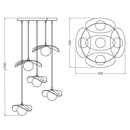 Osram - Kaabliga rippvalgusti DECOR PEARL 5xG9/5W/230V beež