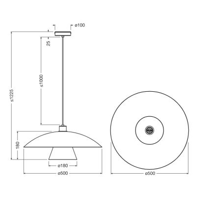 Osram - Kaabliga riputatav laelamp DECOR FLYING MUSHROOM 1xE27/25W/230V Ø 50 cm sinine