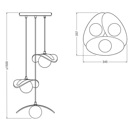 Osram - kaablil rippuv laelamp DECOR PEARL 3xG9/5W/230V beež
