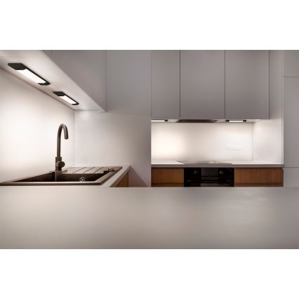 Osram - LED-hämardatav kapialune valgusti liikumisanduriga LINEAR EDGE LED/4W/230V 3000/4000/6500K 30 cm must