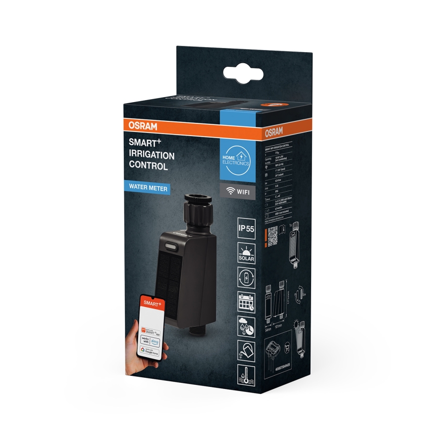 Osram - Kastmisventiil päikesepaneeliga SMART+ IP55 Wi-Fi