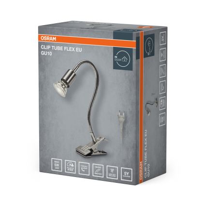 Osram - Klambriga lamp CLIP TUBE FLEX 1xGU10/5W/230V mattkroom