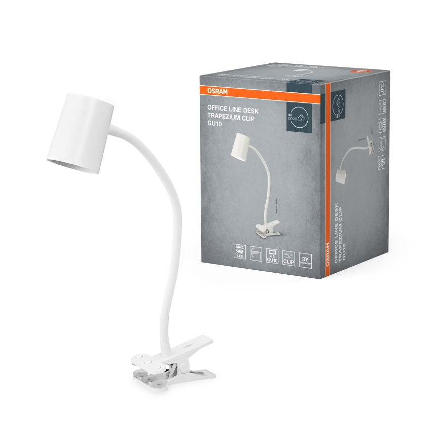 Osram - Klambriga laualamp DESK LINE 1xGU10/9W/230V valge
