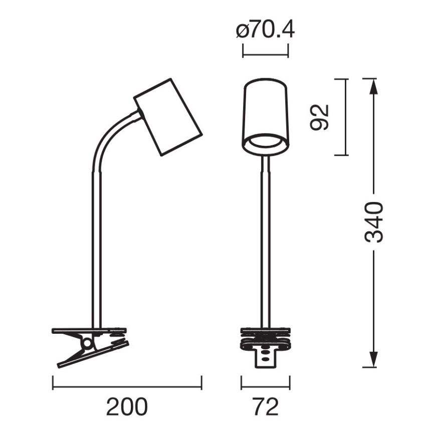 Osram - Klambriga laualamp DESK LINE 1xGU10/9W/230V valge
