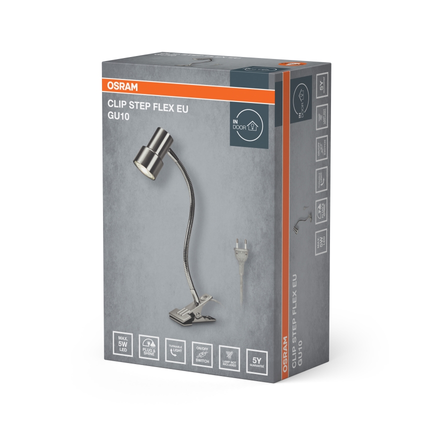 Osram - Klambriga valgusti CLIP STEP FLEX 1xGU10/5W/230V mattkroom