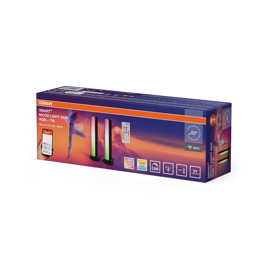 Osram - Komplekt 2x hämardatav RGBW LED laualamp MOOD LIGHT LED/4W/230V 2700-6500K Wi-Fi + kaugjuhtimispult