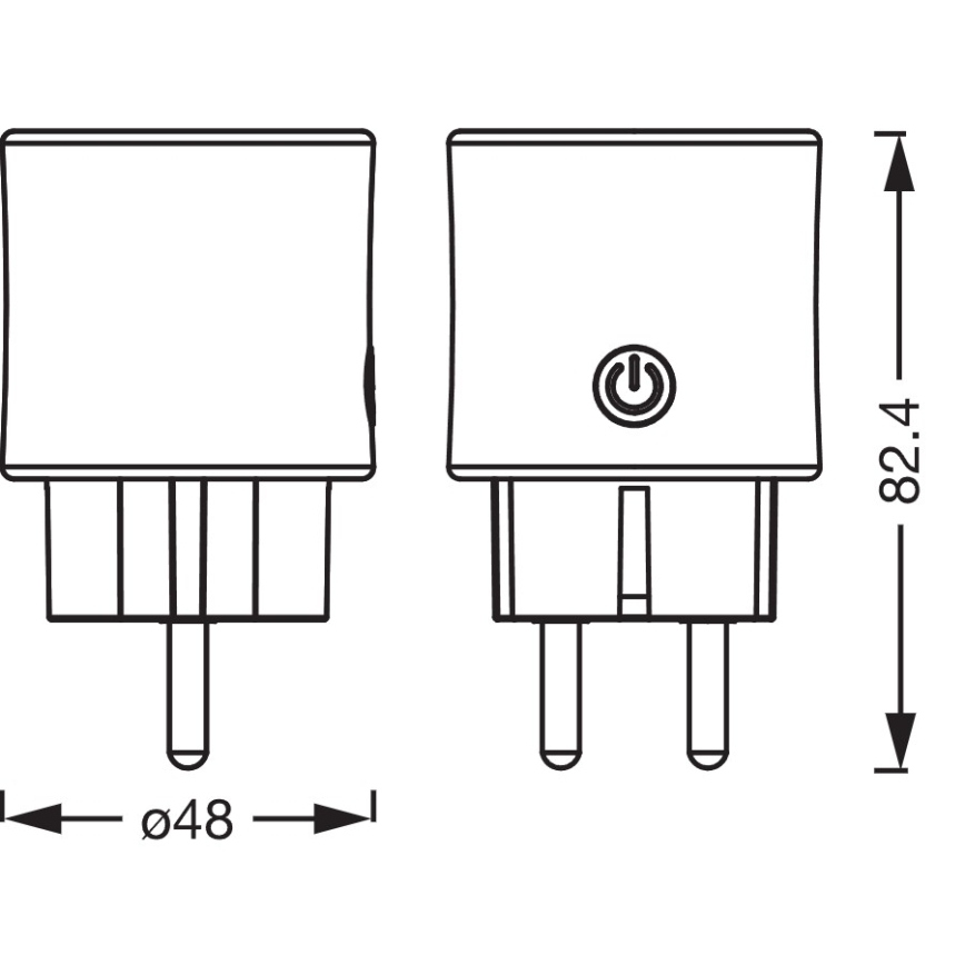 Osram - Komplekt 2x nutipistik SMART+ MATTER SCHUKO 2300W/230V/10A Wi-Fi valge