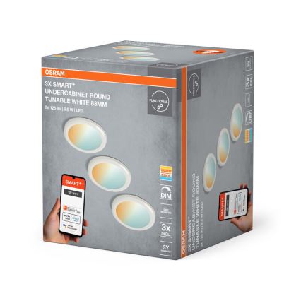 Osram - Komplekt 3x hämardatavat kapi alla paigaldatavat LED-valgustit SMART+ LED/6,5W/230V 3000-6500K Wi-Fi