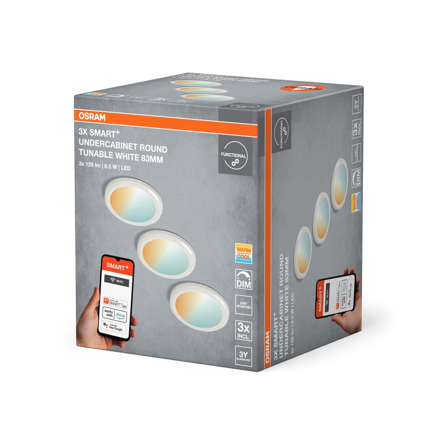 Osram - Komplekt 3x hämardatavat kapi alla paigaldatavat LED-valgustit SMART+ LED/6,5W/230V 3000-6500K Wi-Fi