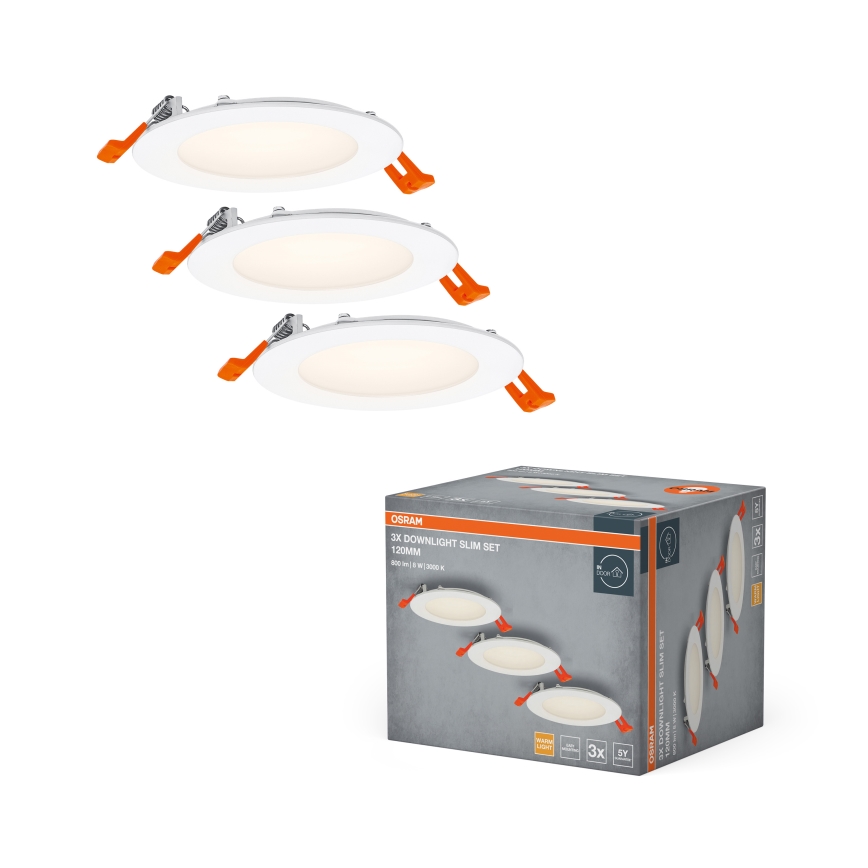 Osram - Komplekt 3 tk sissepaigaldatav laevalgusti SPOT LED/8W/230V 3000K, läbimõõt 12 cm, valge