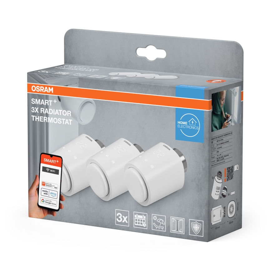 Osram - Komplekt 3x termostaatventiili pead SMART+ 3xAA Wi-Fi