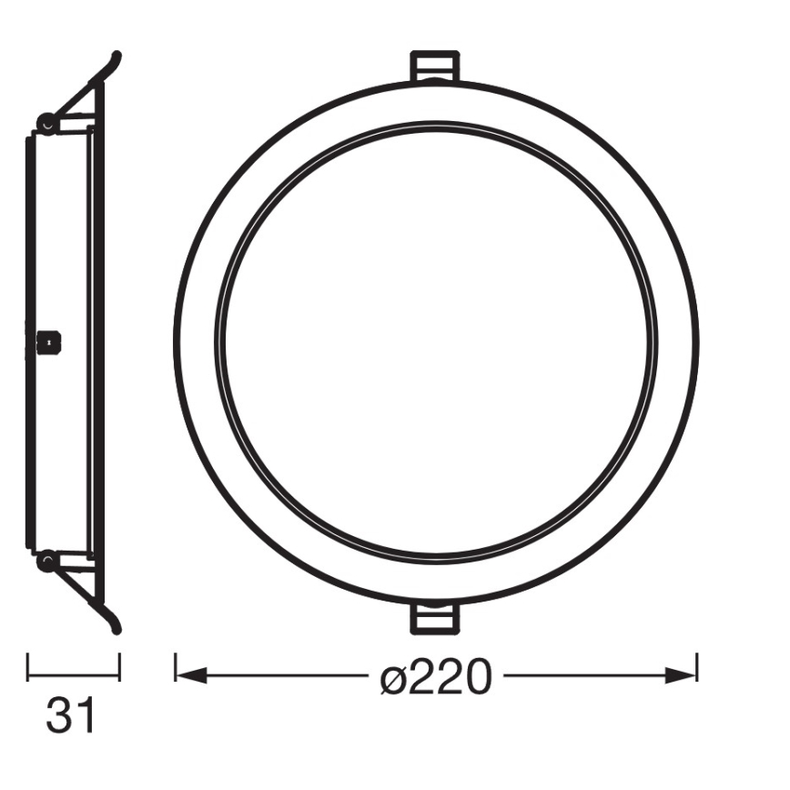 Osram - KOMPLEKT 6× LED-süvisvalgustit ESSENTIAL LED/18 W/230 V 6500 K Ø 22 cm, valge