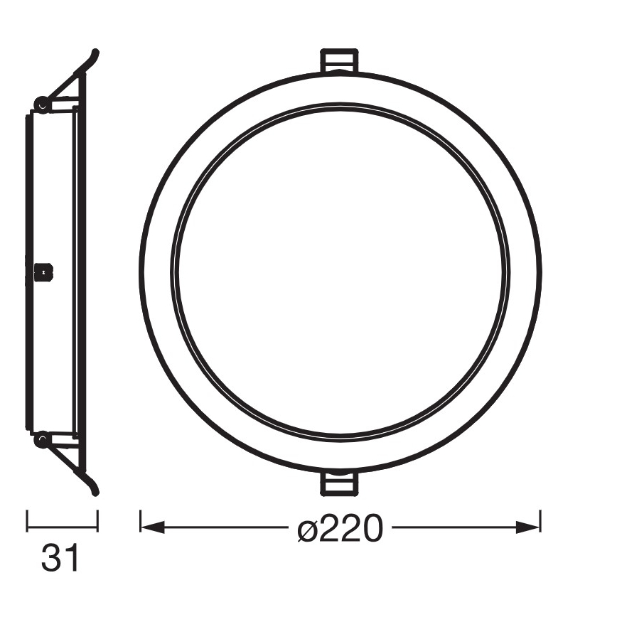 Osram - Komplekt 6× ESSENTIAL LED sisseehitatavad laevalgustid, 18 W, 230 V, 4000 K, Ø 22 cm, valge