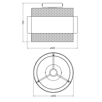 Osram - Laelamp DECOR HORNET 1xE27/10W/230V Ø 30 cm must/kuldne