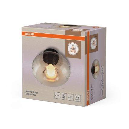 Osram - Laelamp DECOR SMOKE 1xE27/12W/230V Ø 28 cm must/suitsuhall