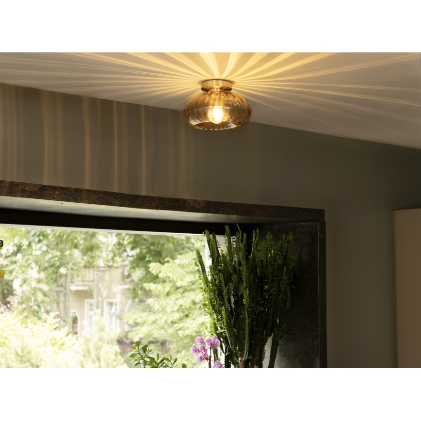 Osram - Laelamp GOLD GLASS 1xE27/12W/230V Ø 28 cm kuldne/suitsune beež