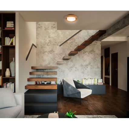 Osram - laelamp ORBIS MADRID 2xE27/10W/230V läbimõõt 29 cm puitviimistlus