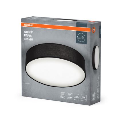 Osram - laelamp ORBIS PARIS 2xE27/25W/230V läbimõõt 40 cm must