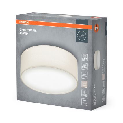 Osram - Laevalgusti ORBIS PARIS 1xE27/25W/230V Ø 30 cm kreemjas