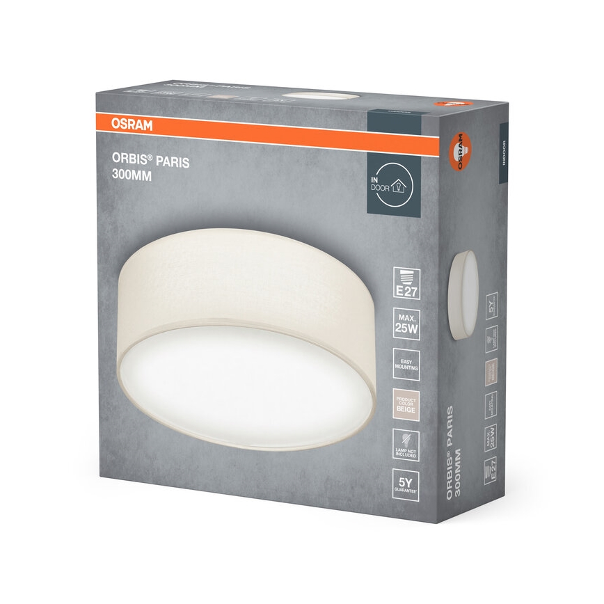 Osram - Laevalgusti ORBIS PARIS 1xE27/25W/230V Ø 30 cm kreemjas