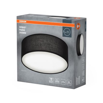Osram - laevalgusti ORBIS PARIS 1xE27/25W/230V Ø 30 cm must