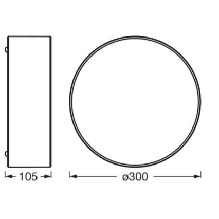 Osram - laevalgusti ORBIS PARIS 1xE27/25W/230V Ø 30 cm must