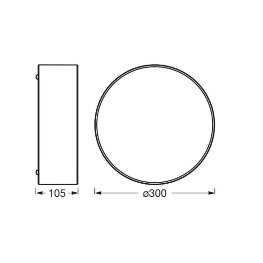 Osram - laevalgusti ORBIS PARIS 1xE27/25W/230V Ø 30 cm must