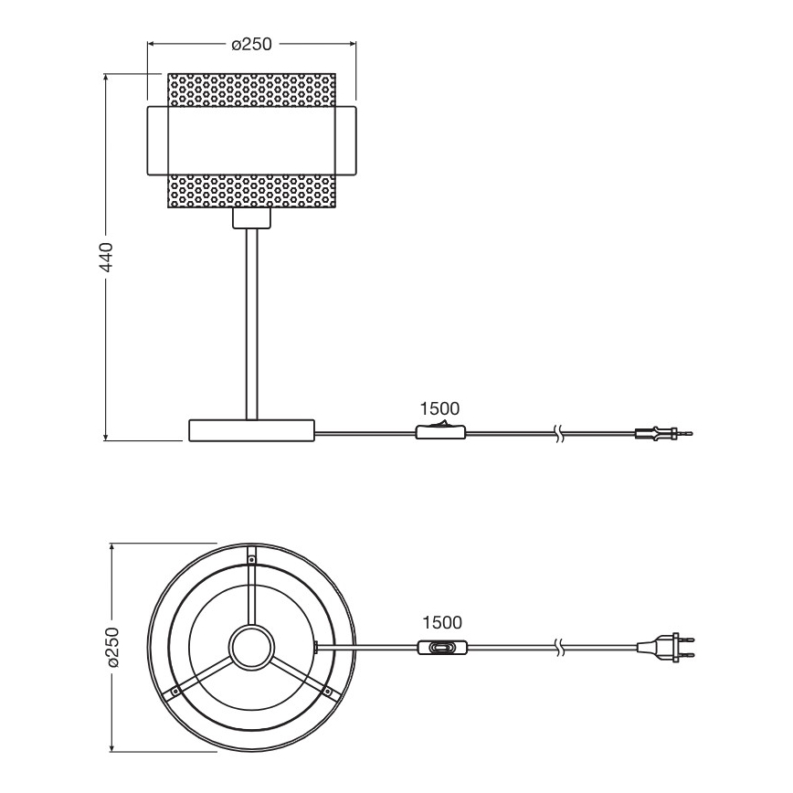 Osram - laualamp DECOR HORNET 1xE27/10W/230V must/kuldne