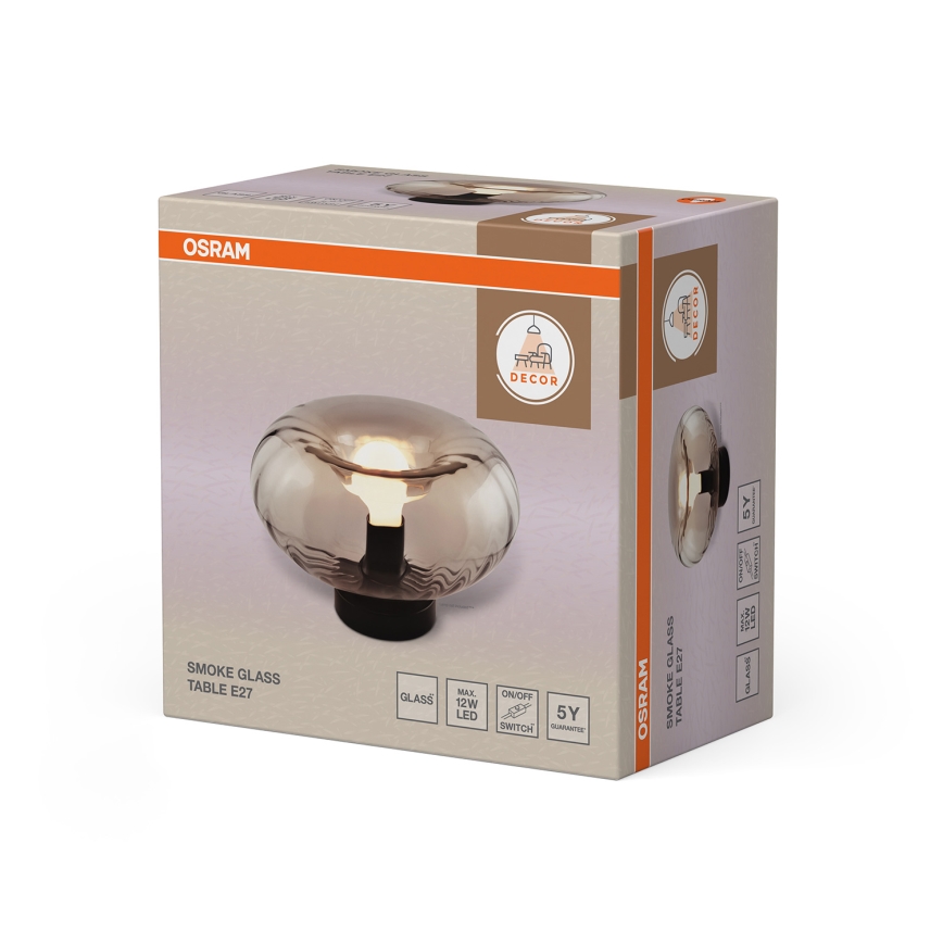Osram - Laualamp DECOR SMOKE 1xE27/12W/230V must/suitsuhall