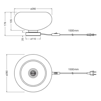 Osram - Laualamp DECOR SMOKE 1xE27/12W/230V must/suitsuhall