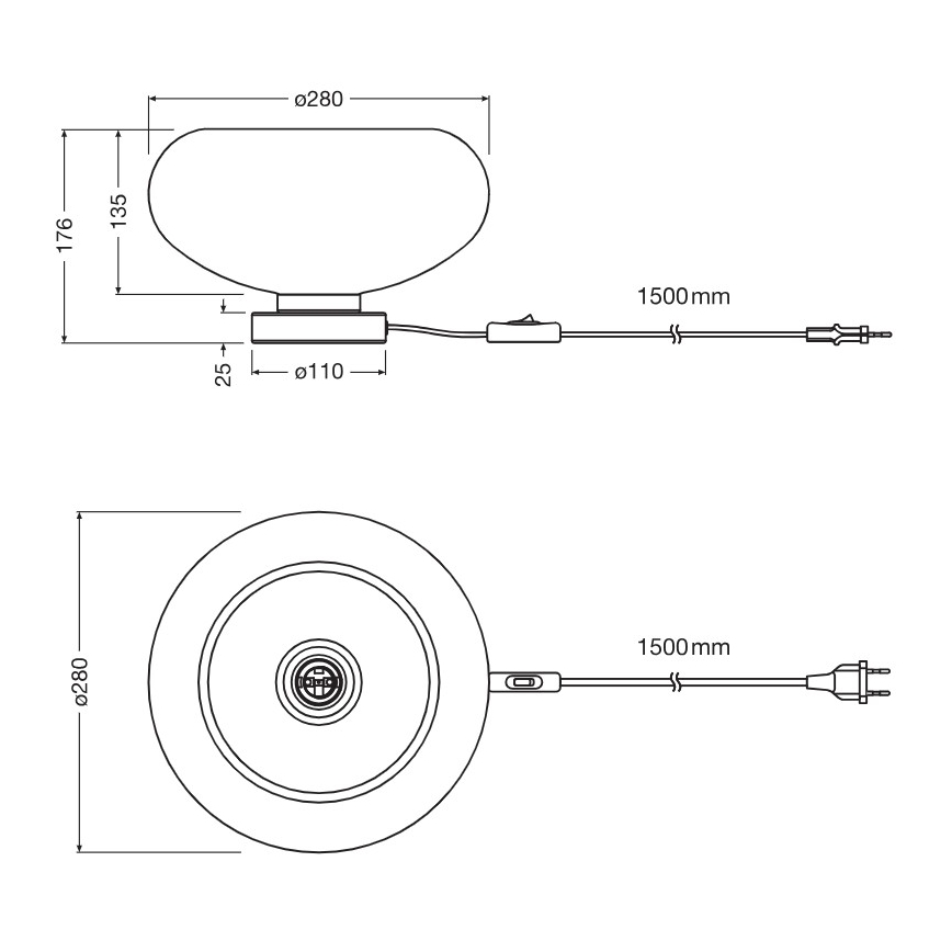 Osram - Laualamp DECOR SMOKE 1xE27/12W/230V must/suitsuhall