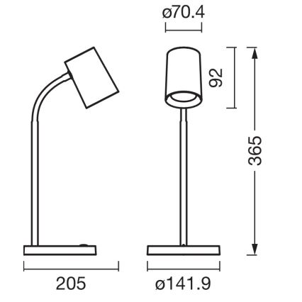 Osram - laualamp DESK LINE 1xGU10/9W/230V valge