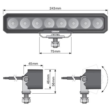 Osram - LED-punktvalgusti autole LIGHTBAR WL VX250-WD LED/36W/12/24V 6000K IP69