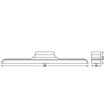 Osram - Hämardatav kapialune LED-valgusti liikumis- ja hämarusanduriga LINEAR LED/5W/3,7V 2200 mAh 3000K 35 cm valge