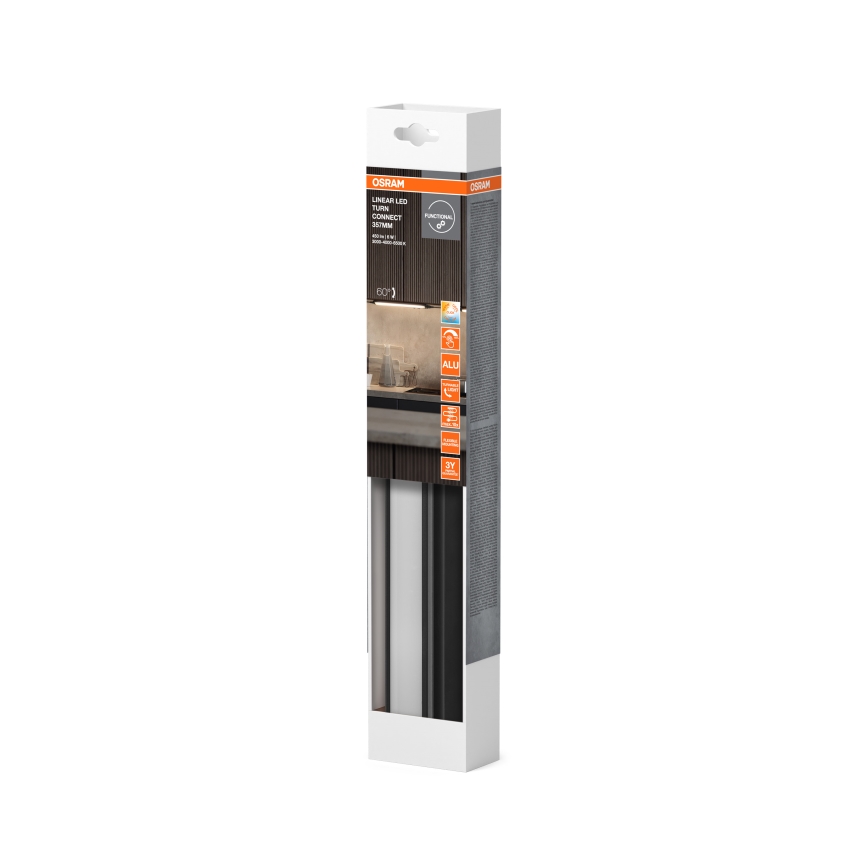Osram - LED-hämardatav kapialune valgusti LINEAR TURN LED/6W/230V 3000/4000/6500K 35 cm must