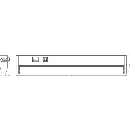 Osram - LED-hämardatav kapialune valgusti LINEAR TURN LED/10W/230V 3000/4000/6500K 55 cm must