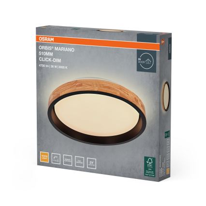 Osram - Hämardatav LED-laelamp MARIANO LED/36W/230V Ø 51 cm tamm/must