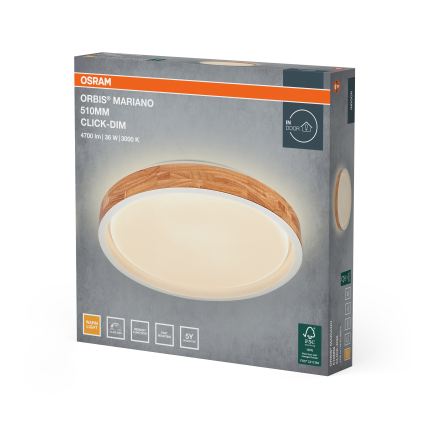 Osram - LED hämardatav laelamp MARIANO LED/36W/230V läbimõõt 51 cm tamm/valge