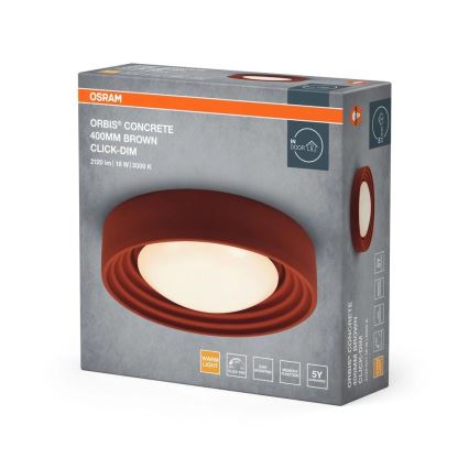 Osram - LED-hämardatav laelamp ORBIS CONCRETE LED/18W/230V, läbimõõt 40 cm, pruun/betoon
