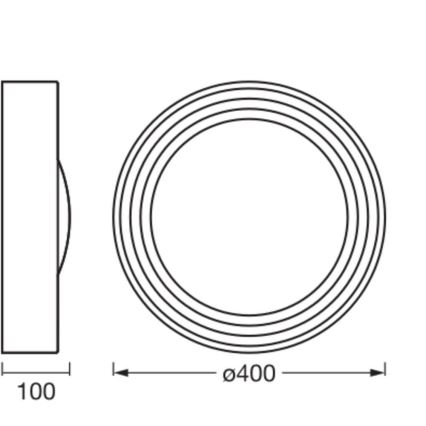 Osram - LED-hämardatav laelamp ORBIS CONCRETE LED/18W/230V, läbimõõt 40 cm, pruun/betoon