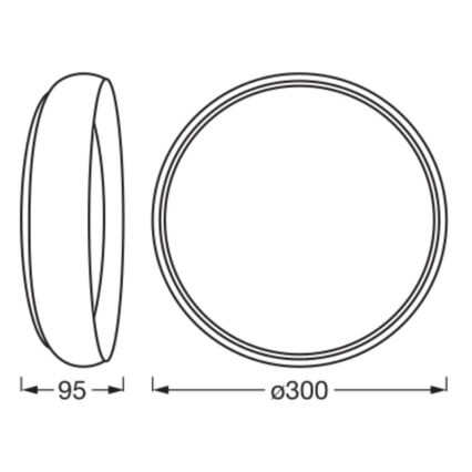Osram - hämardatav LED-laelamp ORBIS LIVIA LED/16W/230V, läbimõõt 30 cm, must/valge